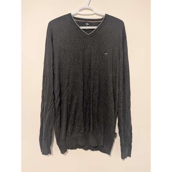 FYNCH-HATTON Other - Fynch-Hatton Men's XL Gray Silk Cashmere Wool Blend Pullover Sweater V Neck‎
